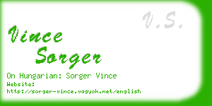 vince sorger business card